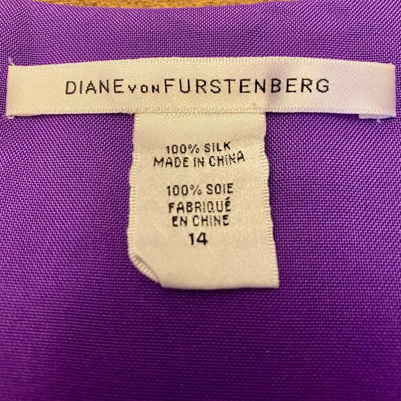 Diane von Furstenberg Silk Shift Dress Purple size 14 - Picture 7 of 13